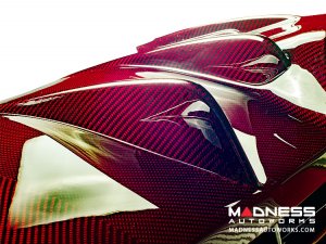 Alfa Romeo Giulia Rear Diffuser - Carbon Fiber - Quadrifoglio Model - Light Red Candy Alfa Romeo Giulia Rear Diffuser - Carbon Fiber - Quadrifoglio Model - Light Red Candy